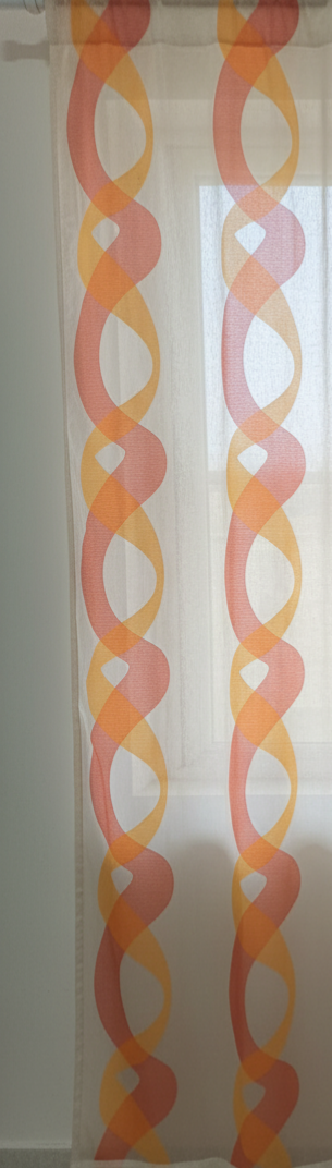 Lapfüggöny narancs szín spirál mintás